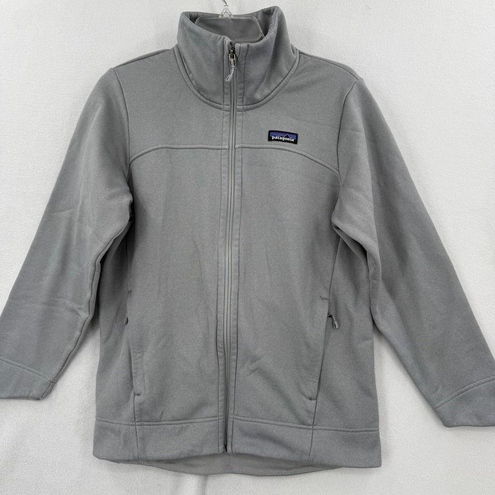 Patagonia Ukiah Jacket Women Medium Gray Full Zip‎ Fleece Lined 26035